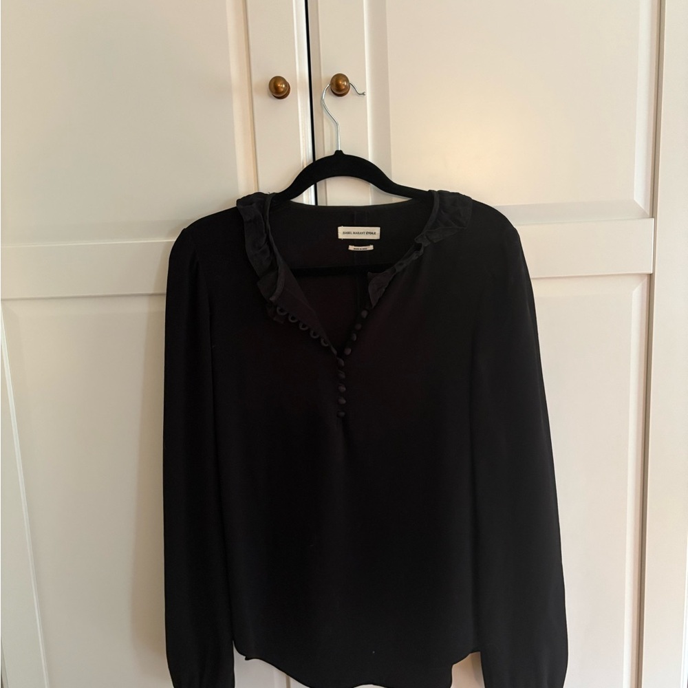 Isabel Marant Black Button-Detail Blouse